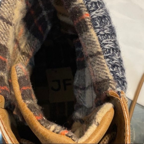 Justfub Tan and Blue Waterproof Winter Boots - Picture 4 of 8